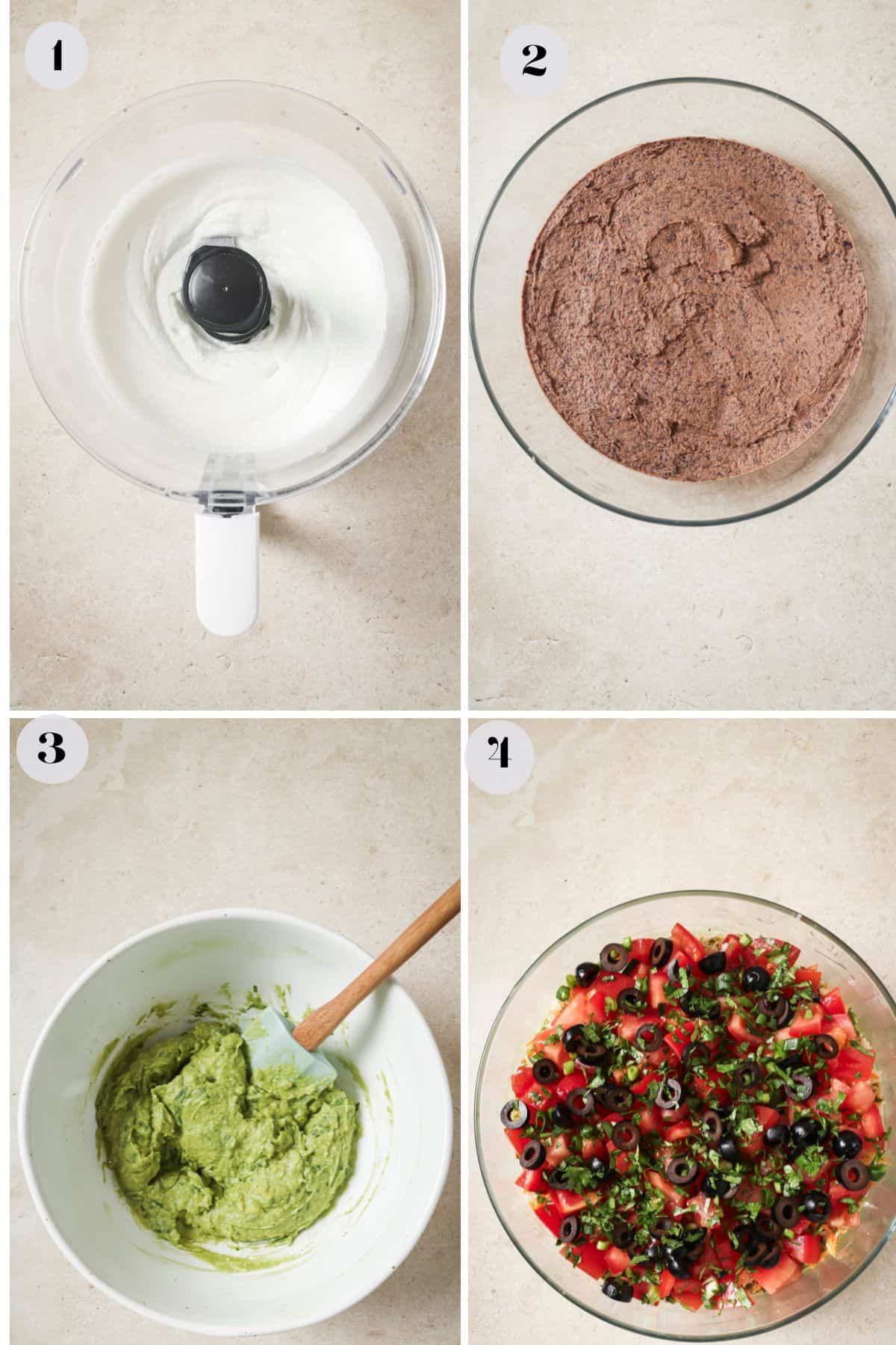 An overhead image of how to make the dip.