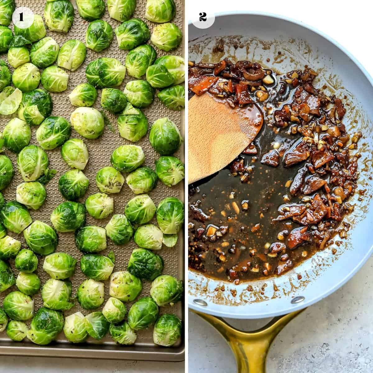 steps to make this recipe on a baking sheet and pan.