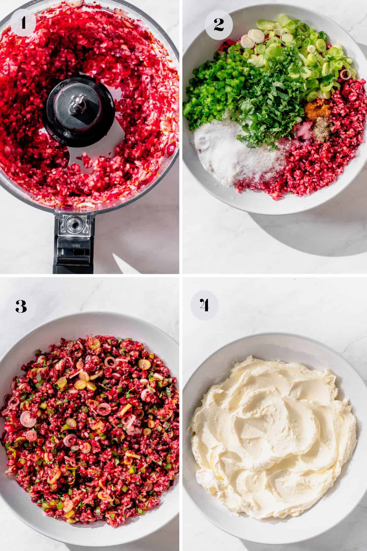 Directions to make Cranberry jalapeño cream cheese dip.