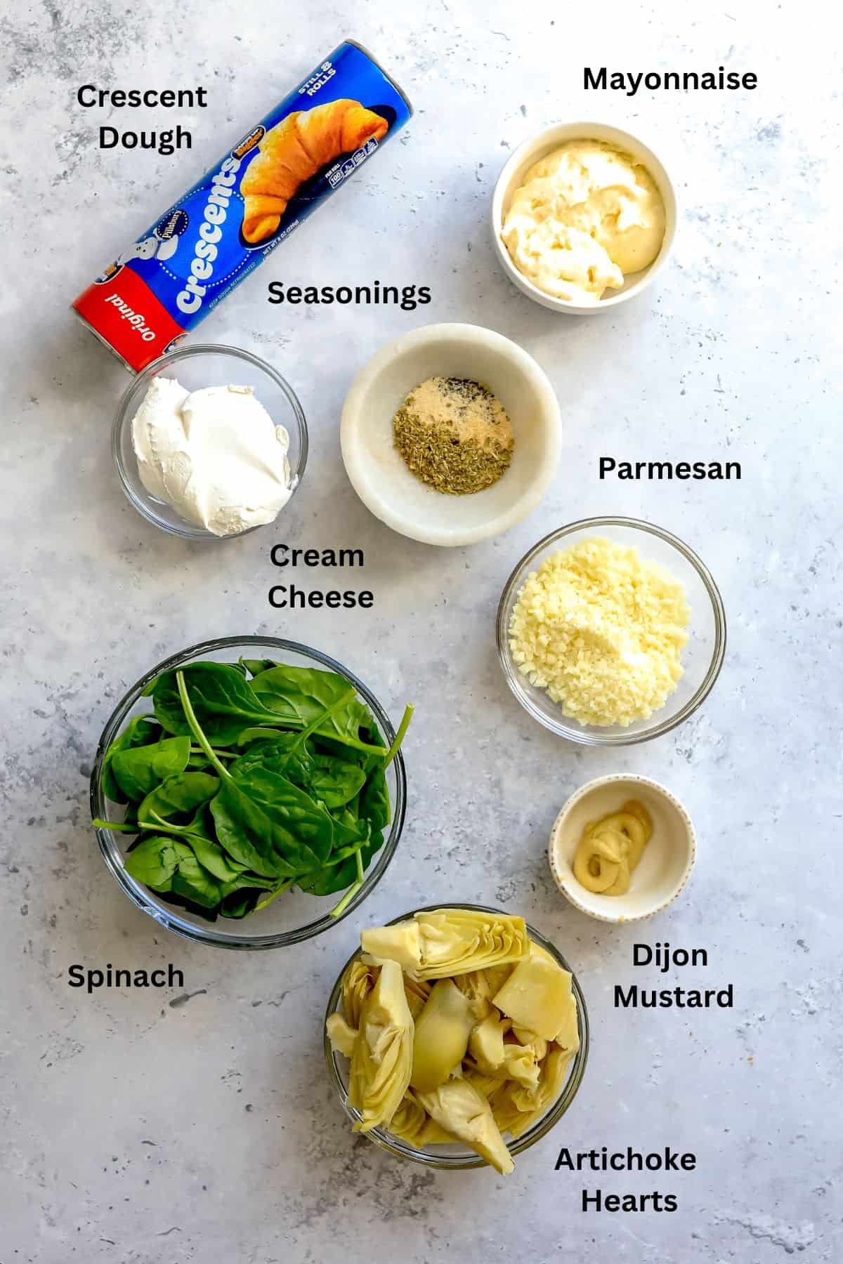 Ingredients to make this recipe on a counter in bowls.