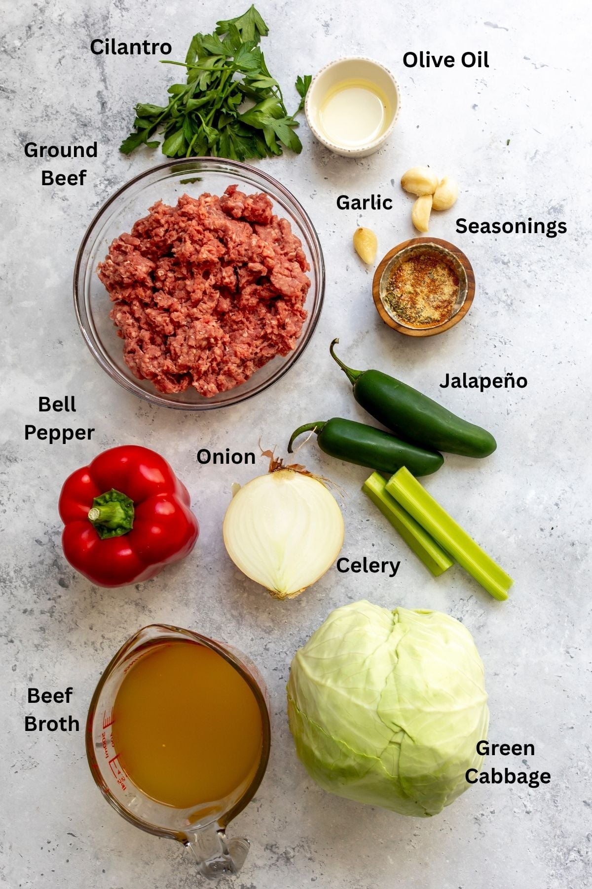Ingredients to make this recipe on a counter top in glass bowls.