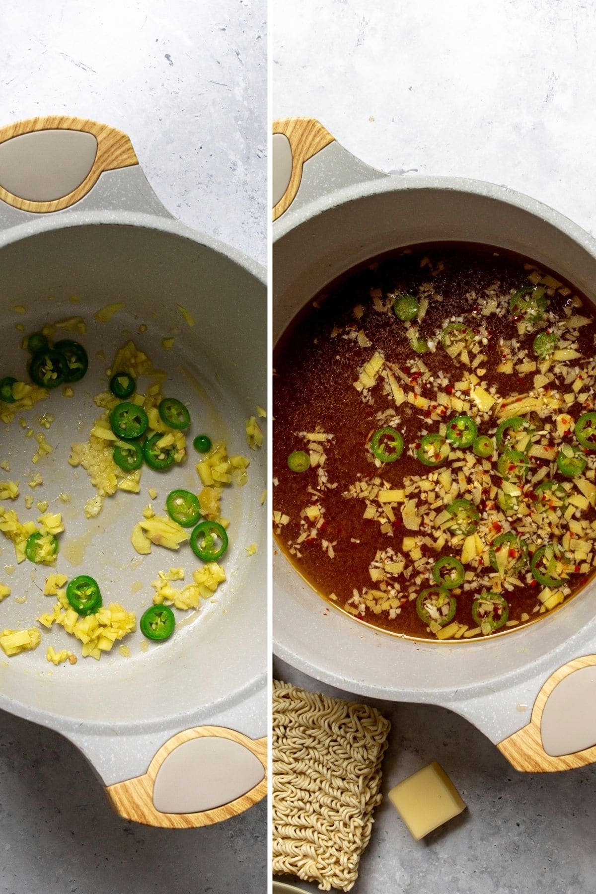 Soup pot with ingredients in it sautéing